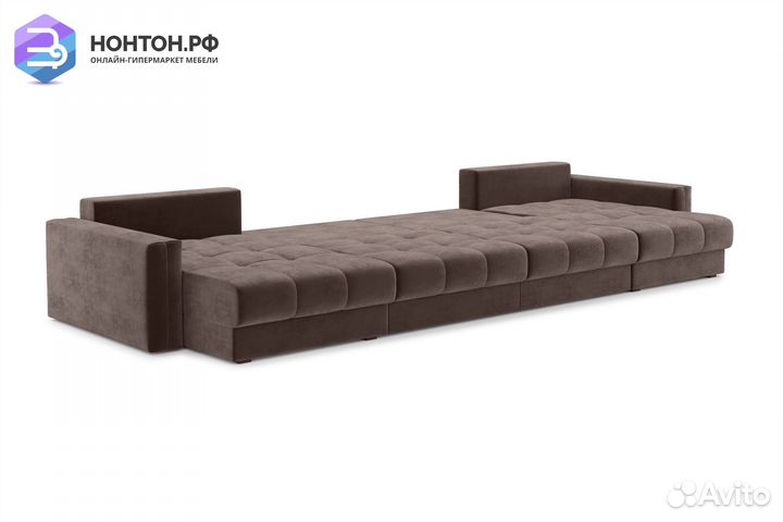 Диван п-образный тик-так Монарх М2О2 коричневый