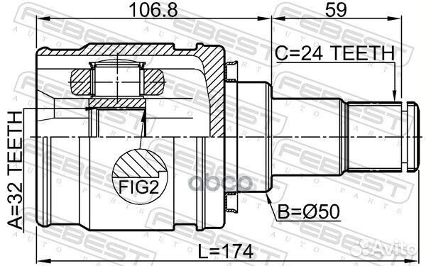Шрус внутренний перед лев 0111ACV51LH Febest
