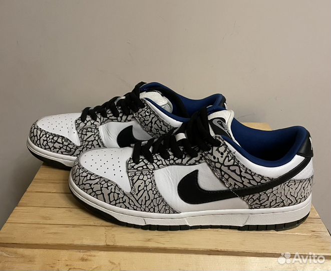 Кроссовки nike supreme dunk low white cement