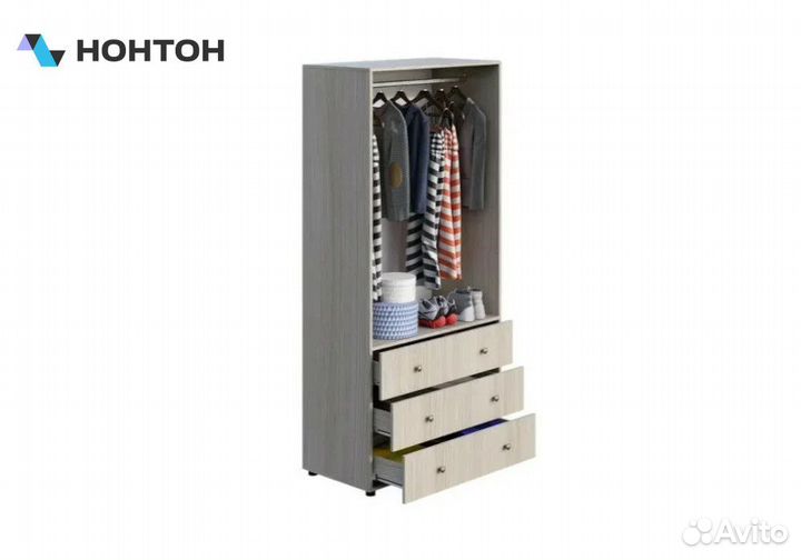 Шкаф 2-створчатый Мийа-3А ясень шимо светлый