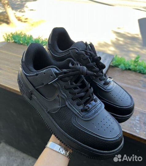 Nike Air Force 1 Shadow черные