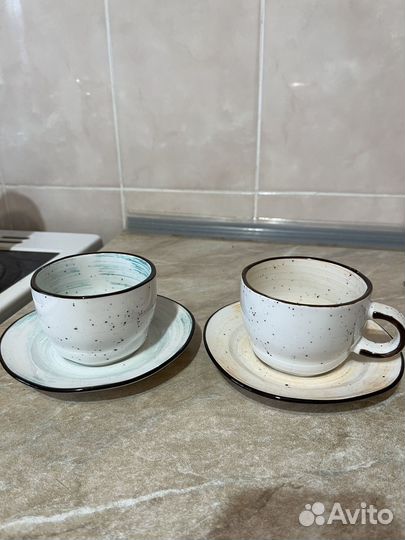 Чайная пара чашки кружки с блюдцем 250 мл форфор