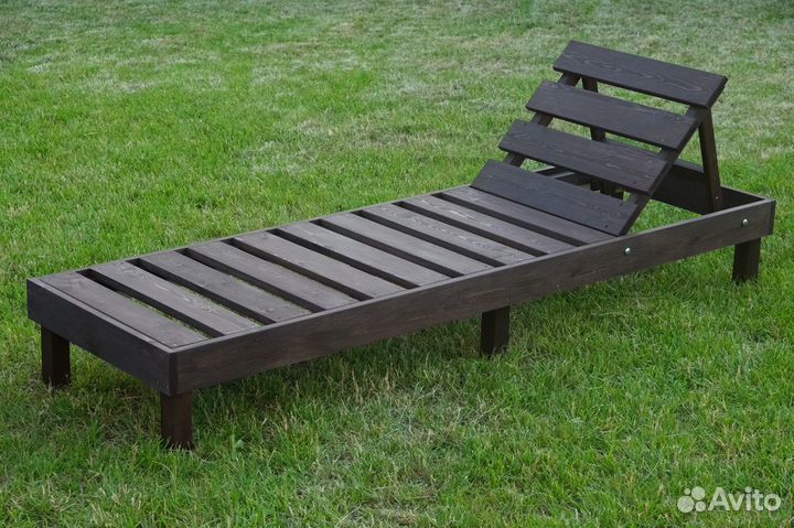 Шезлонг лежак деревянный