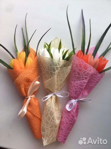 Букет тюльпанов из мыла