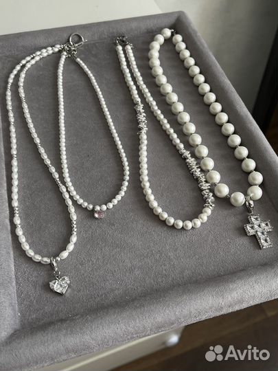 Колье из жемчуга с крестом