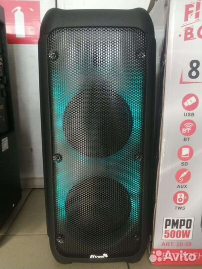 Блютуз колонка 2 радиомикрофона eltronic 20-59