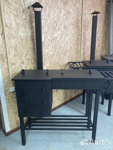 Мангал с печью под казан