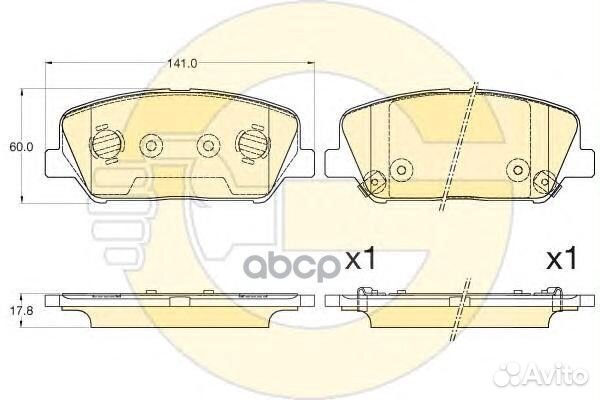 Колодки тормозные hyundai i30/elantra 11/ceed