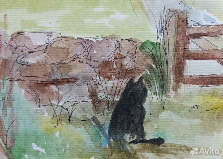 Картина живопись акварель 