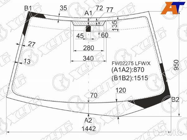 Стекло лобовое mitsubishi lancer 2002-2010