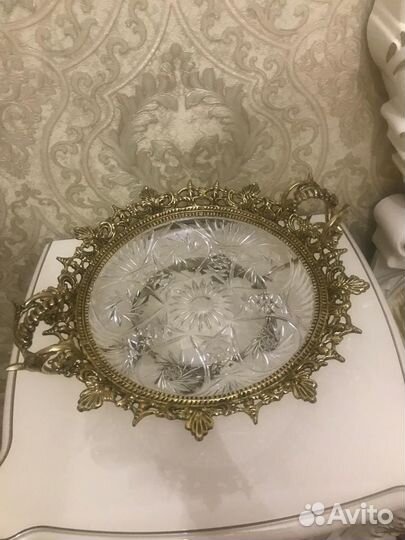 Фруктовница хрусталь и бронза