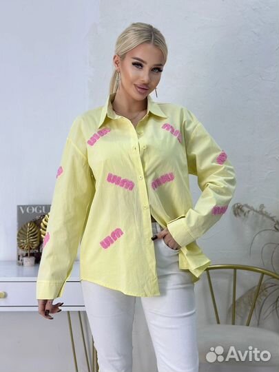 Рубашка хлопок miumiu