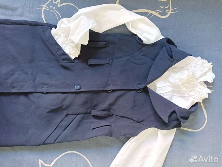 Блузка белая школьная 134 140