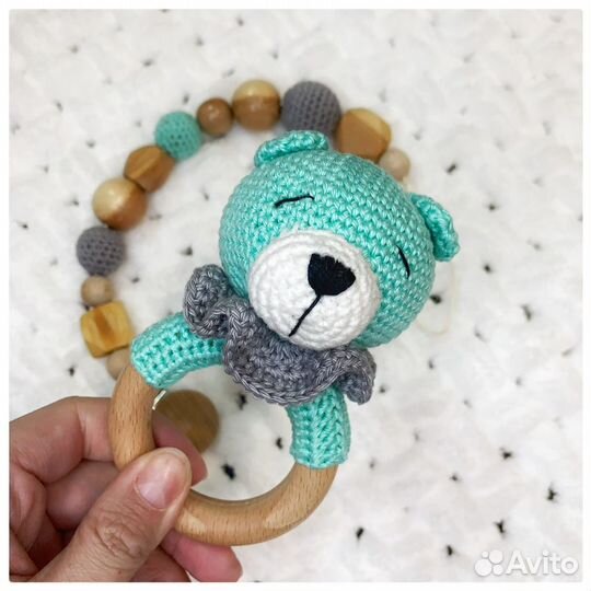 Погремушка-грызунок и держатель для соски