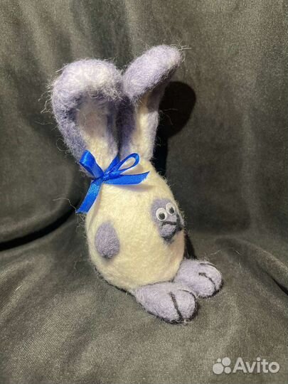 Валяная игрушка Белый кролик