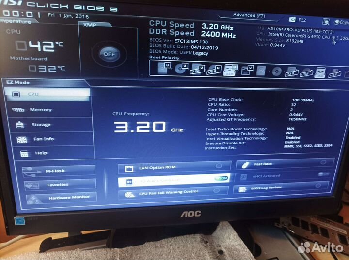 Материнская плата Msi h310m pro vdh plus