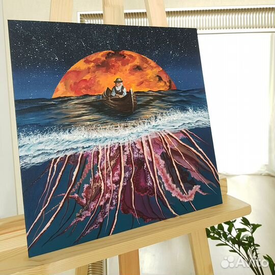 Светящаяся картина акрилом / сюрреализм