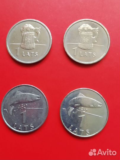 Монеты Латвия 1 лат