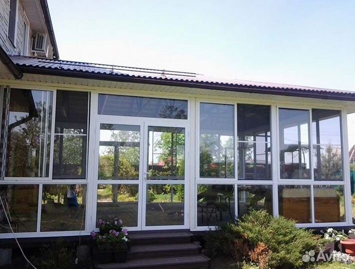 Остекление беседки раздвижное