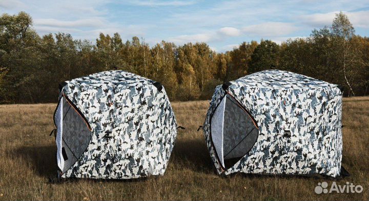 Зимняя палатка куб - пиксель