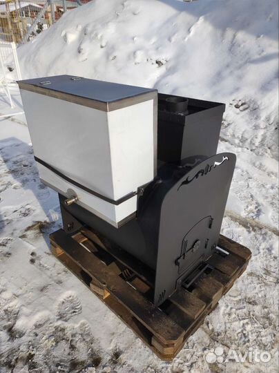 Банная печь на три помещения Медведь ковка