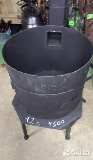 Пeчь c трyбой 3мм для кaзана 12л