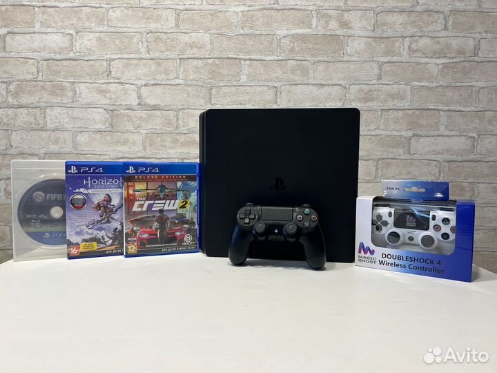 PS4 Slim 1000Gb + Игры