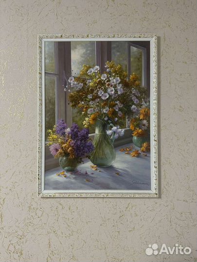 Картина маслом натюрморт цветы
