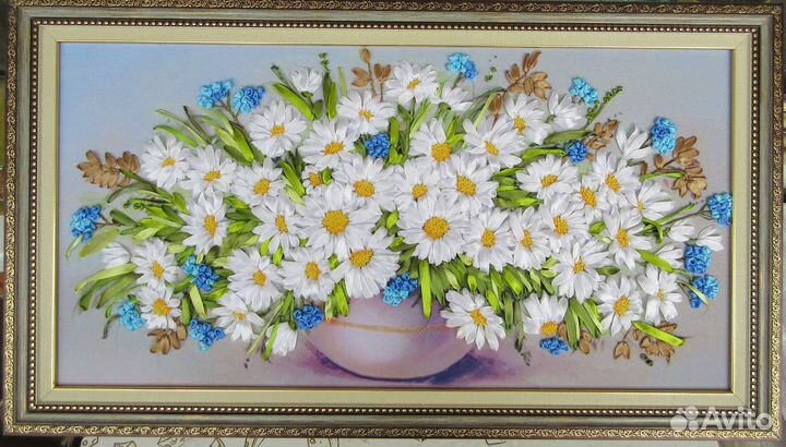 Картины,вышитые лентами