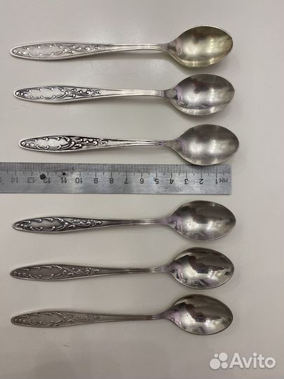 Мельхиоровые десертные и чайные ложки