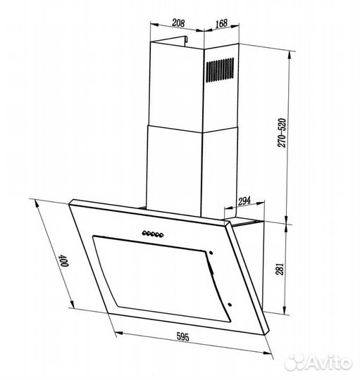 Вытяжка Lex mika GS 600 ivory light белый антик