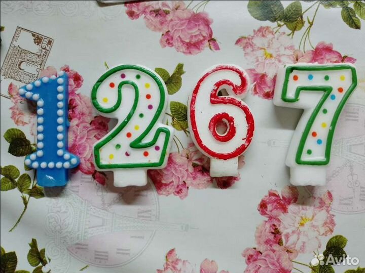 Свеча праздничная 1, 2, 6, 7, 8