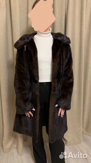 Шуба норковая с капюшоном
