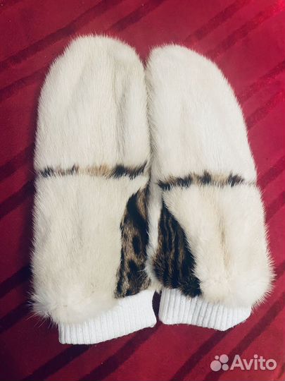 Варежки Светлые с рысь