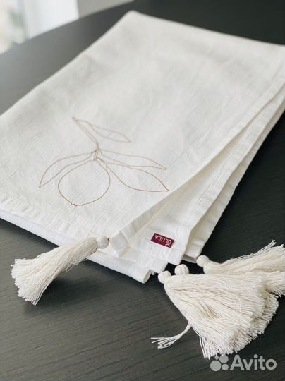 Скатерти салфетки хлопок/лён/вышивка/кисти