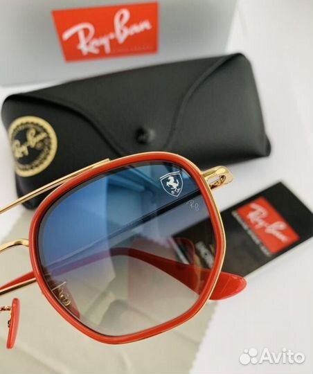 Очки ray ban hexagonal ferrari голубые