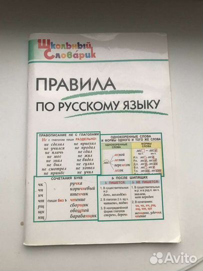 Правило-справочник начальная школа