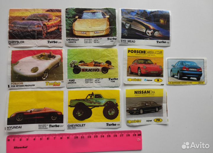 Вкладыши сигаретные ГДР,ф/а,вклад. от жвачек Турбо