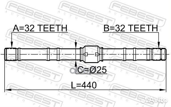 Полуось правая 0212SR20RH Febest