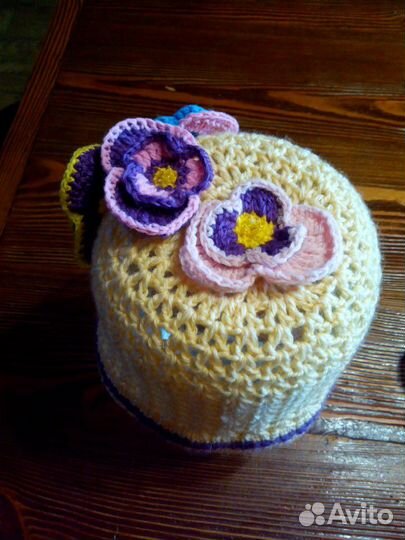 Комплект вязаный шапка и сумочка