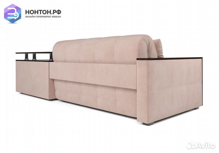 Угловой диван аккордеон Прага микровелюр бежевый