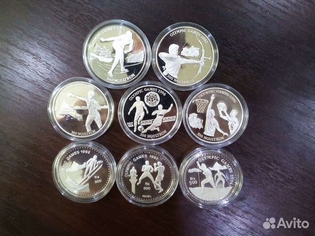 Серебряные монеты к олимпиаде. Бутан и Непал