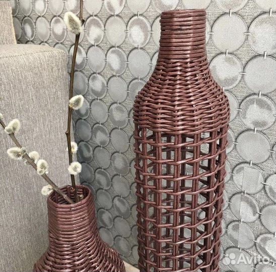 Ваза напольная плетеная