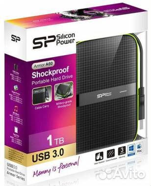 Внешний HDD Siliсon Power A60 Armor на 1TB