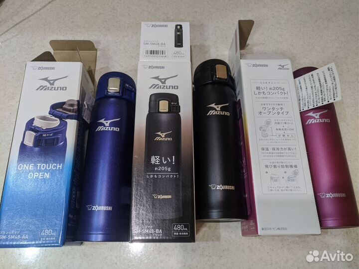 Термокружка термос zojirushi mizuno синий черный