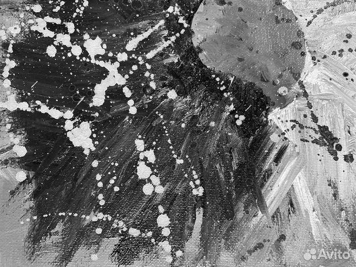 Картина маслом на холсте 30х25см Инь и ян