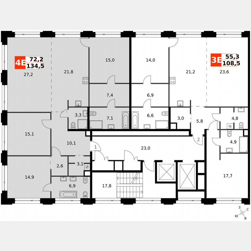4-к. квартира, 138,2 м², 2/8 эт.