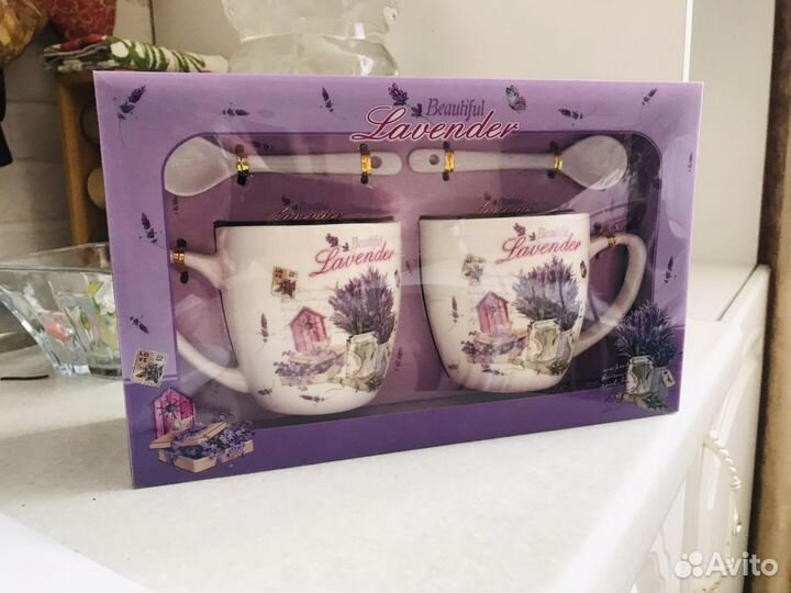Набор 2 чайные пары «Лаванда» новый