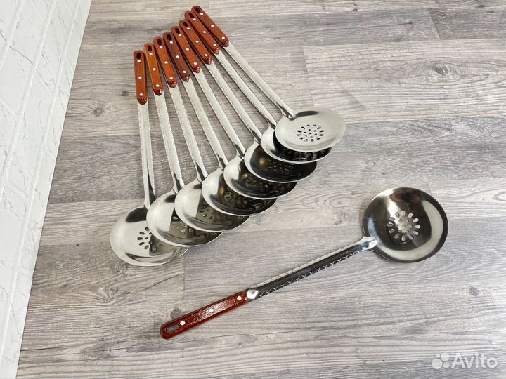 Шумовка для казана нержавеющая сталь с узором