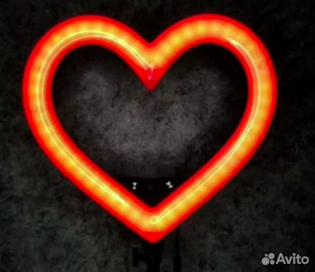 Кольцевая Лампа Цветная В Виде Сердца